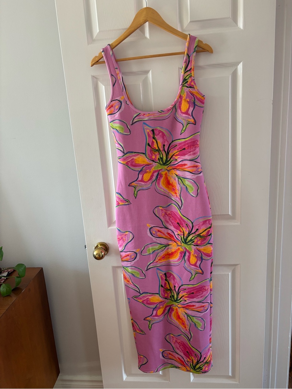 Free People Pink Floral Scoop Neck Dress - Picture 4 of 8